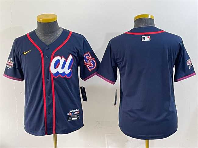 Womens American League Seattle Mariners Blank Navy 2025 All-Star Edition Limited Stitched Baseball Jersey(Run Small)->2025 mlb all-star->MLB Jersey