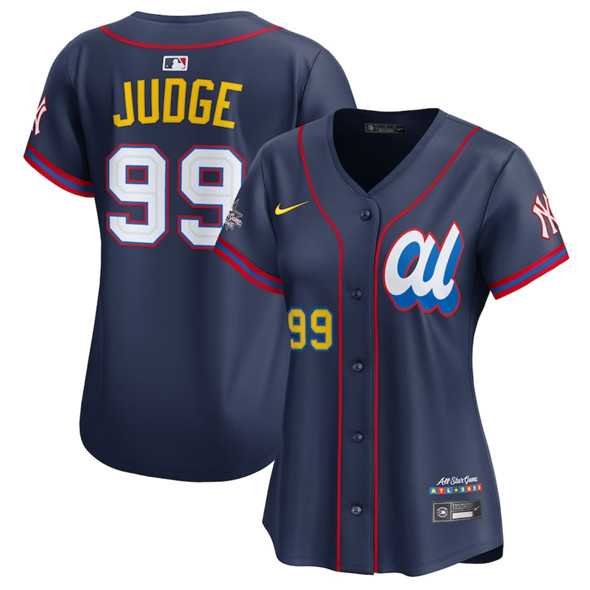 Womens American League #99 Aaron Judge Navy 2025 All-Star Edition Limited Stitched Baseball Jersey(Run Small)->2025 mlb all-star->MLB Jersey