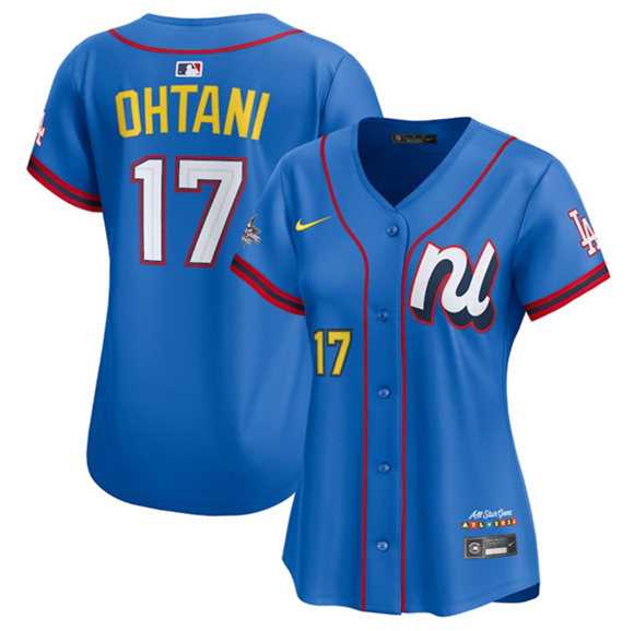 Womens National League #17 Shohei Ohtani Blue 2025 All-Star Edition Limited Stitched Baseball Jersey(Run Small)->2025 mlb all-star->MLB Jersey