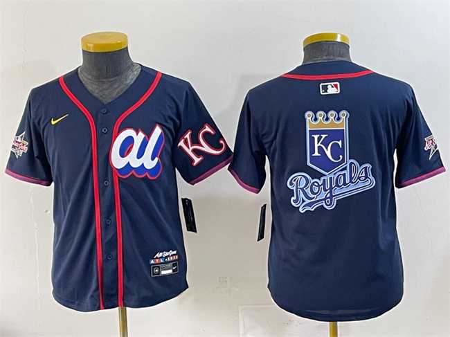 Womens American League Kansas City Royals Team Big Logo Navy 2025 All-Star Edition Limited Stitched Baseball Jersey(Run Small)->2025 mlb all-star->MLB Jersey