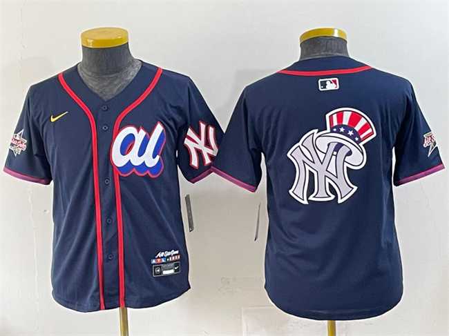 Womens American League New York Yankees Team Big Logo Navy 2025 All-Star Edition Limited Stitched Baseball Jersey(Run Small)->2025 mlb all-star->MLB Jersey