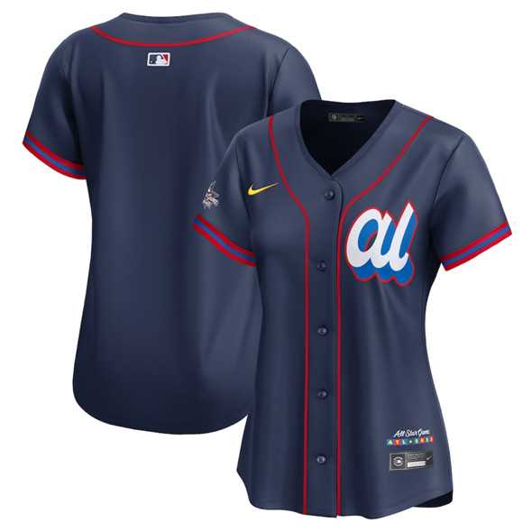 Womens American League Blank Navy 2025 All-Star Edition Limited Stitched Baseball Jersey(Run Small)->2025 mlb all-star->MLB Jersey