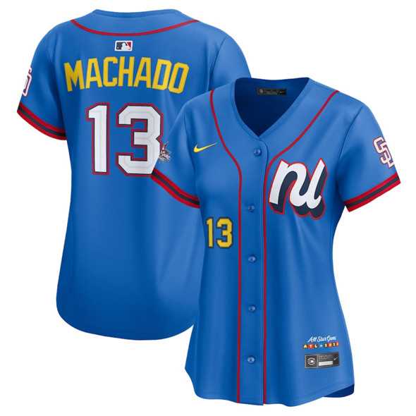 Womens National League #13 Manny Machado Blue 2025 All-Star Edition Limited Stitched Baseball Jersey(Run Small)->2025 mlb all-star->MLB Jersey