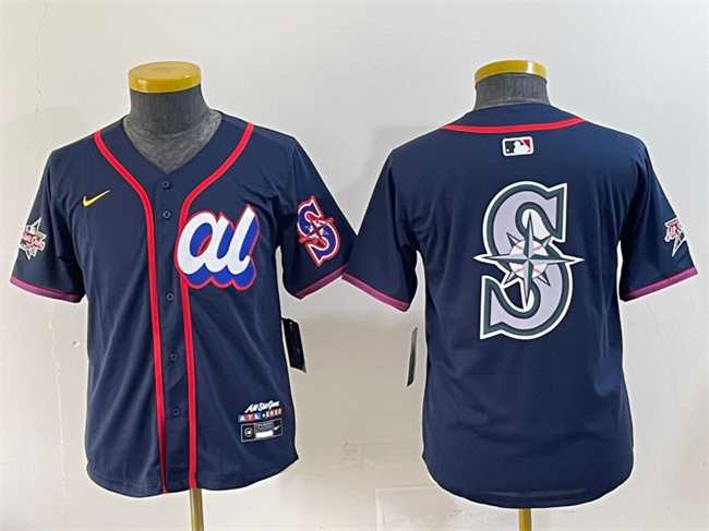 Youth American League Seattle Mariners Team Big Logo Navy 2025 All-Star Edition Limited Stitched Baseball Jersey->2025 mlb all-star->MLB Jersey
