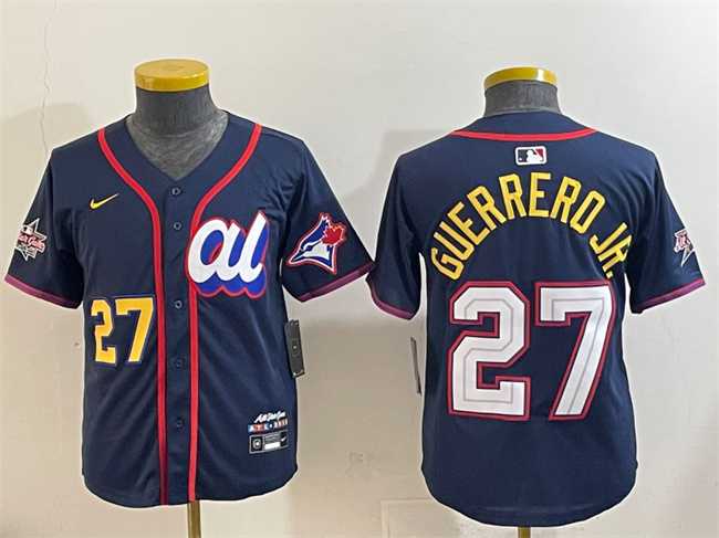 Youth American League #27 Vladimir Guerrero Jr. Navy 2025 All-Star Edition Limited Stitched Baseball Jersey->2025 mlb all-star->MLB Jersey