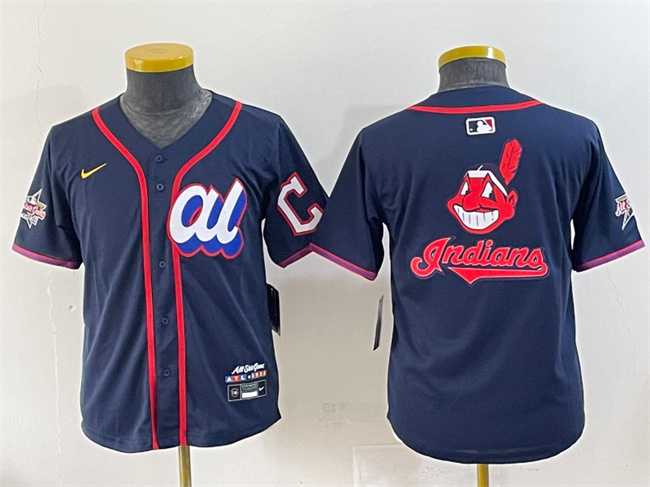 Youth American League Cleveland Guardians Team Big Logo Navy 2025 All-Star Edition Limited Stitched Baseball Jersey->2025 mlb all-star->MLB Jersey