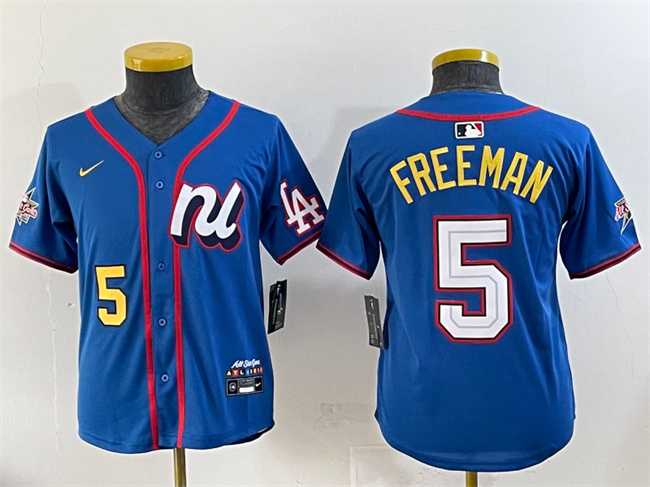 Youth National League #5 Freddie Freeman Blue 2025 All-Star Edition Limited Stitched Baseball Jersey->2025 mlb all-star->MLB Jersey