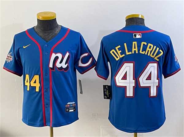 Youth National League #44 Elly De La Cruz Blue 2025 All-Star Edition Limited Stitched Baseball Jersey->mlb shorts->MLB Jersey