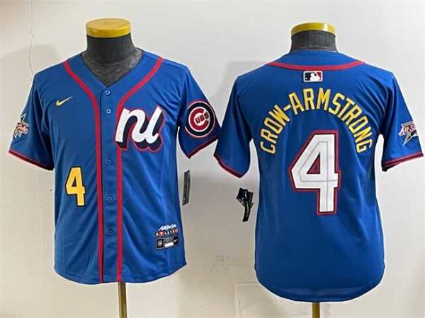 Youth National League #4 Pete Crow-Armstrong Blue 2025 All-Star Edition Limited Stitched Baseball Jersey->2025 mlb all-star->MLB Jersey