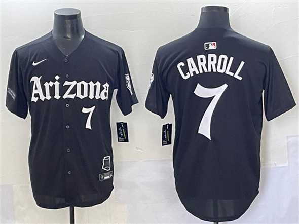 Mens Arizona Diamondbacks #7 Corbin Carroll Black Gothic Desert Fang Edition Vapor Limited Stitched Baseball Jersey->arizona diamondbacks->MLB Jersey