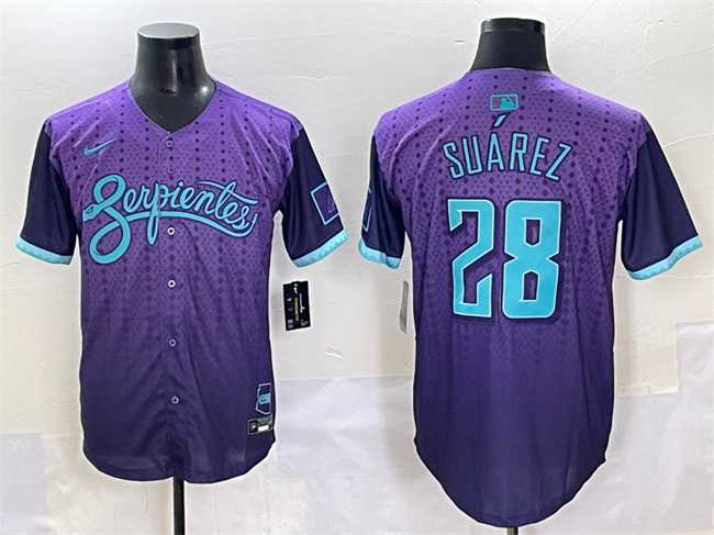 Mens Arizona Diamondbacks #28 Eugenio Suarez Purple 2025 City Connect Limited Stitched Baseball Jersey->arizona diamondbacks->MLB Jersey