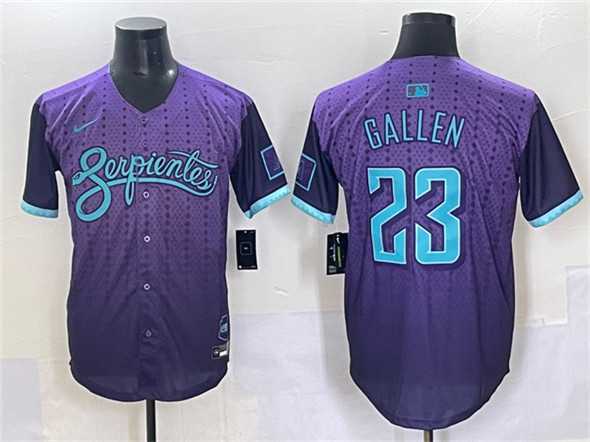 Mens Arizona Diamondbacks #23 Zac Gallen Purple 2025 City Connect Limited Stitched Baseball Jersey->arizona diamondbacks->MLB Jersey