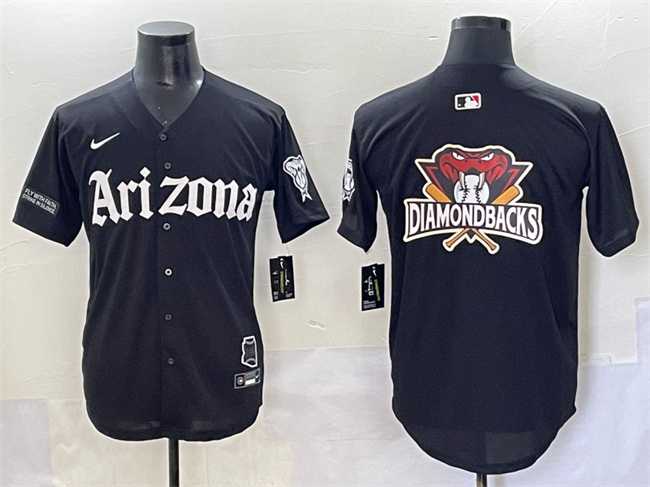 Mens Arizona Diamondbacks Team Big Logo Black Gothic Desert Fang Edition Vapor Premier Limited Stitched Baseball Jersey->arizona diamondbacks->MLB Jersey
