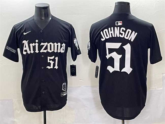 Mens Arizona Diamondbacks #51 Randy Johnson Black Gothic Desert Fang Edition Vapor Premier Limited Stitched Baseball Jersey->arizona diamondbacks->MLB Jersey