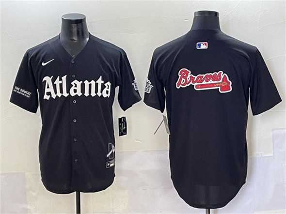 Men%27s Atlanta Braves Black Team Big Logo Gothic South x Outkast Edition Vapor Limited Stitched Baseball Jersey->atlanta braves->MLB Jersey