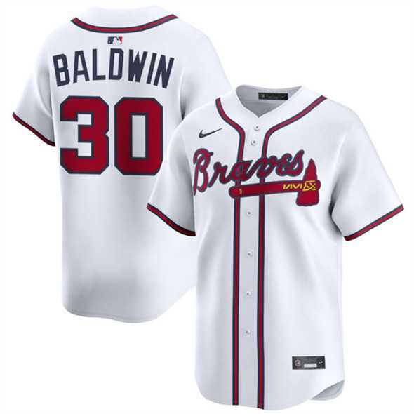 Men%27s Atlanta Braves #30 Drake Baldwin White 2025 Home Limited Stitched Baseball Jersey Dzhi->atlanta braves->MLB Jersey