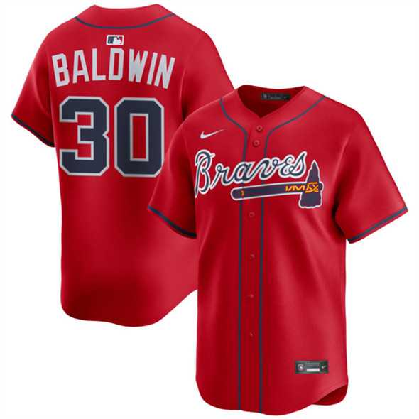 Men%27s Atlanta Braves #30 Drake Baldwin Red 2025 Alternate Limited Stitched Baseball Jersey Dzhi->atlanta braves->MLB Jersey
