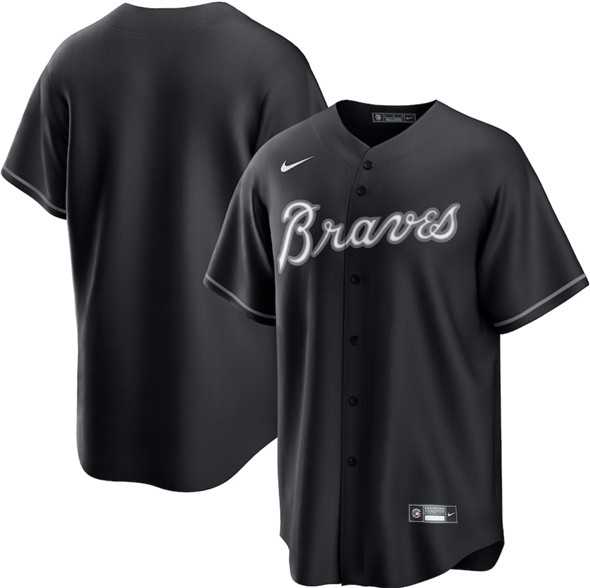 Men%27s Atlanta Braves Blank Black Lights Out Limited Stitched Baseball Jersey Dzhi->baltimore orioles->MLB Jersey