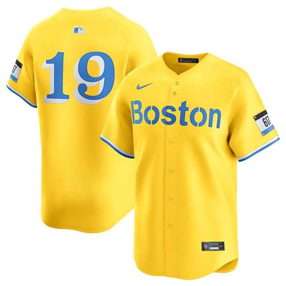 Men%27s Boston Red Sox #19 Roman Anthony Gold City Connect Stitched Baseball Jersey Dzhi->boston red sox->MLB Jersey