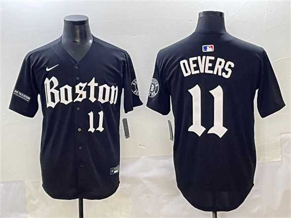 Men%27s Boston Red Sox #11 Rafael Devers Black Gothic Vapor Limited Stitched Baseball Jersey->boston red sox->MLB Jersey