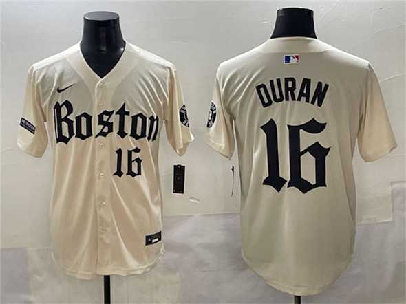 Men%27s Boston Red Sox #16 Jarren Duran Cream Gothic Vapor Limited Stitched Baseball Jersey->boston red sox->MLB Jersey