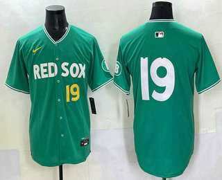 Mens Boston Red Sox #19 Roman Anthony Green 2025 City Connect Limited Jersey->boston red sox->MLB Jersey
