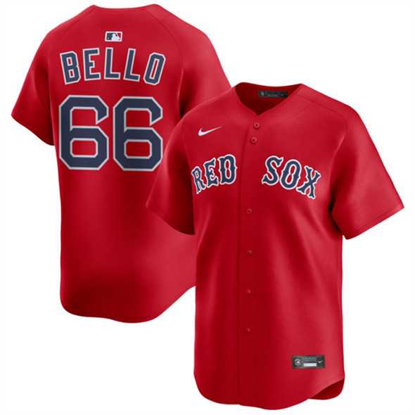 Mens Boston Red Sox #66 Brayan Bello Red 2024 Alternate Limited Stitched Baseball Jersey Dzhi->boston red sox->MLB Jersey