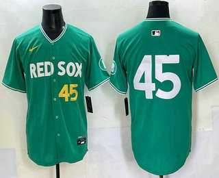 Mens Boston Red Sox #45 Pedro Martinez Green 2025 City Connect Limited Jersey->boston red sox->MLB Jersey