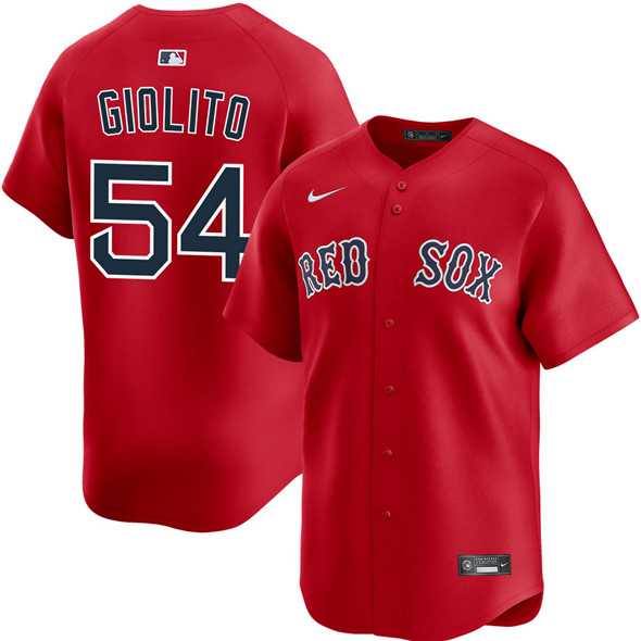 Mens Boston Red Sox #54 Lucas Giolito Red 2025 Alternate Limited Stitched Baseball Jersey Dzhi->boston red sox->MLB Jersey