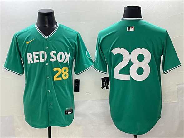 Mens Boston Red Sox #28 Kristian Campbell Green 2025 City Connect Limited Stitched Baseball Jersey->boston red sox->MLB Jersey