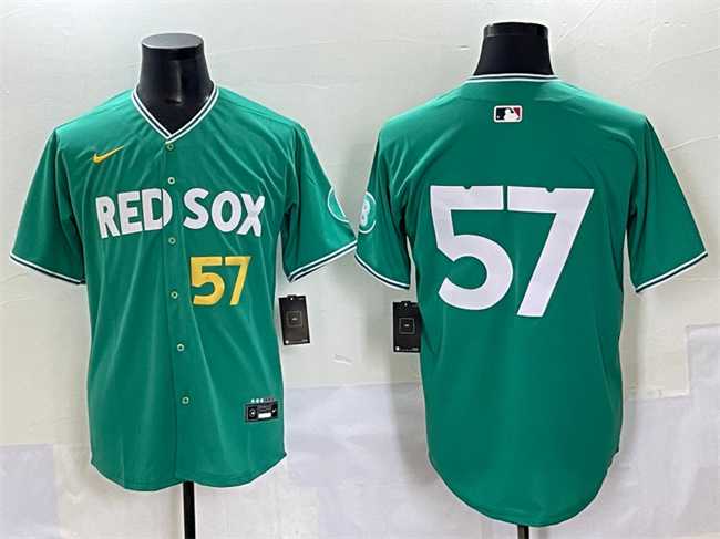 Mens Boston Red Sox #57 Greg Weissert Green 2025 City Connect Limited Stitched Baseball Jersey->boston red sox->MLB Jersey