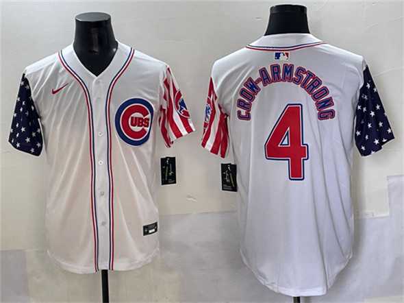 Men%27s Chicago Cubs #4 Pete Crow-Armstrong White 2025 Independence Day Vapor Premier Limited Stitched Baseball Jersey->chicago cubs->MLB Jersey
