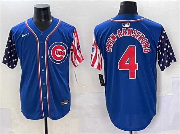 Men%27s Chicago Cubs #4 Pete Crow-Armstrong Royal 2025 Independence Day Vapor Premier Limited Stitched Baseball Jersey->chicago cubs->MLB Jersey