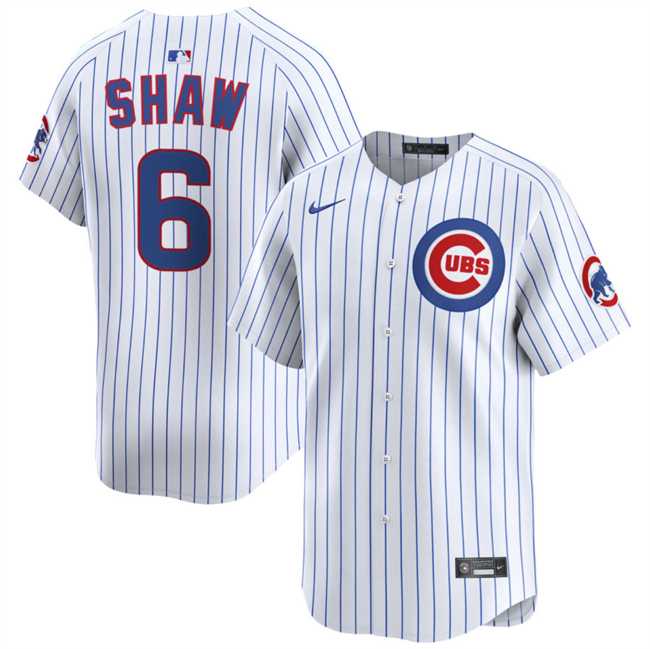Men%27s Chicago Cubs #6 Matt Shaw White Home Limited Stitched Baseball Jersey Dzhi->chicago cubs->MLB Jersey