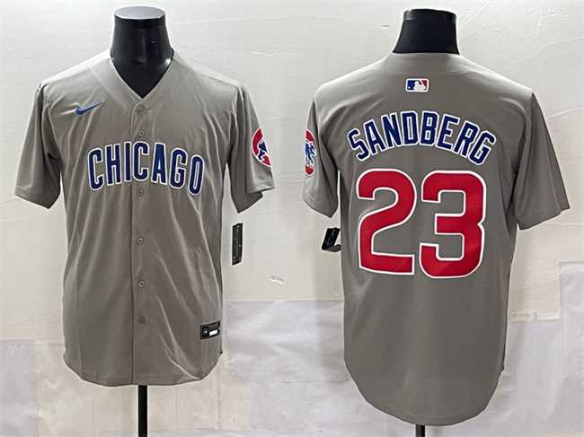 Men%27s Chicago Cubs #23 Ryne Sandberg Grey Limited Stitched Baseball Jersey->chicago cubs->MLB Jersey