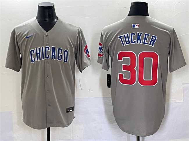 Men%27s Chicago Cubs #30 Kyle Tucker Gray Limited Stitched Baseball Jersey->chicago cubs->MLB Jersey