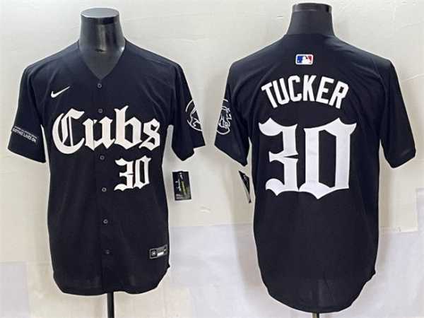 Men%27s Chicago Cubs #30 Kyle Tucker Black %27Gothic North Side Edition%27 Vapor Premier Limited Stitched Baseball Jersey->chicago cubs->MLB Jersey