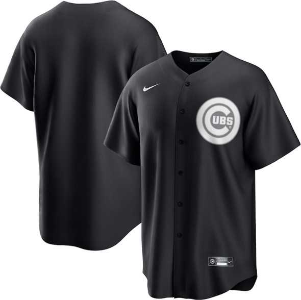 Men%27s Chicago Cubs Blank Black Lights Out Limited Stitched Baseball Jersey Dzhi->chicago cubs->MLB Jersey
