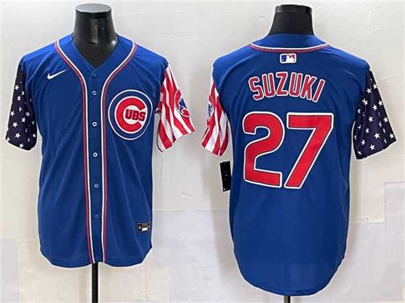 Men%27s Chicago Cubs #27 Seiya Suzuki Royal 2025 Independence Day Vapor Premier Limited Stitched Baseball Jersey->chicago cubs->MLB Jersey