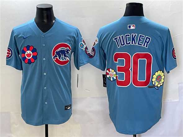 Men%27s Chicago Cubs #30 Kyle Tucker Blue 2025 Tokyo Series 2nd Alternate Limited Stitched Baseball Jersey Dzhi->chicago cubs->MLB Jersey