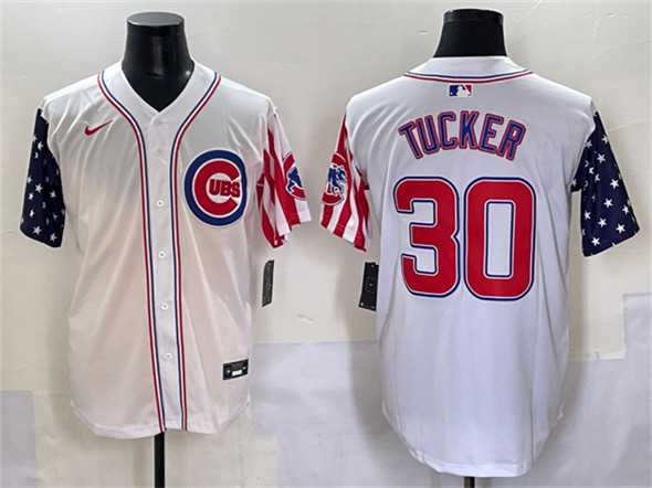 Men%27s Chicago Cubs #30 Kyle Tucker White 2025 Independence Day Vapor Premier Limited Stitched Baseball Jersey->chicago cubs->MLB Jersey