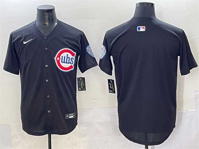 Men%27s Chicago Cubs Blank Black Limited Stitched Baseball Jersey->chicago cubs->MLB Jersey