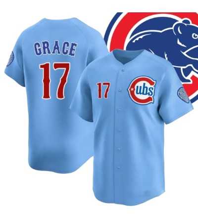 Men%27s Chicago Cubs #17 Mark Grace Blue 2024-25 2nd Alternate Limited Stitched Baseball Jersey Dzhi->chicago cubs->MLB Jersey