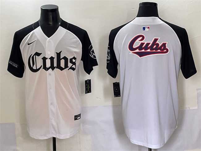 Men%27s Chicago Cubs Team Big Logo White Black %27Gothic North Side Edition%27 Vapor Premier Limited Stitched Baseball Jersey->chicago cubs->MLB Jersey