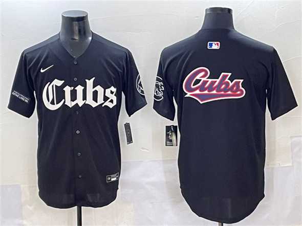 Men%27s Chicago Cubs Team Big Logo Black %27Gothic North Side Edition%27 Vapor Premier Limited Stitched Baseball Jersey->chicago cubs->MLB Jersey