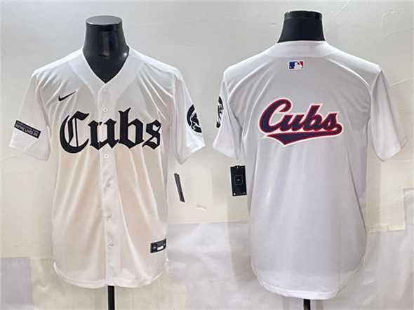 Men%27s Chicago Cubs Team Big Logo White %27Gothic North Side Edition%27 Vapor Premier Limited Stitched Baseball Jersey->chicago cubs->MLB Jersey