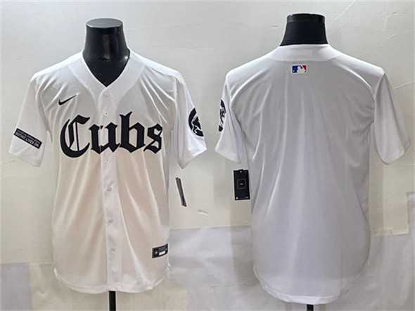 Men%27s Chicago Cubs Blank White %27Gothic North Side Edition%27 Vapor Premier Limited Stitched Baseball Jersey->chicago cubs->MLB Jersey