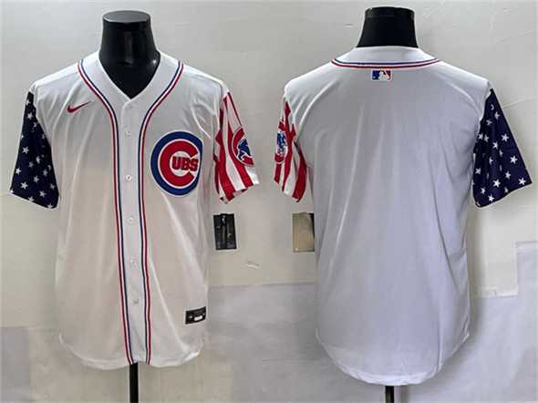 Men%27s Chicago Cubs Blank White 2025 Independence Day Vapor Premier Limited Stitched Baseball Jersey->chicago cubs->MLB Jersey