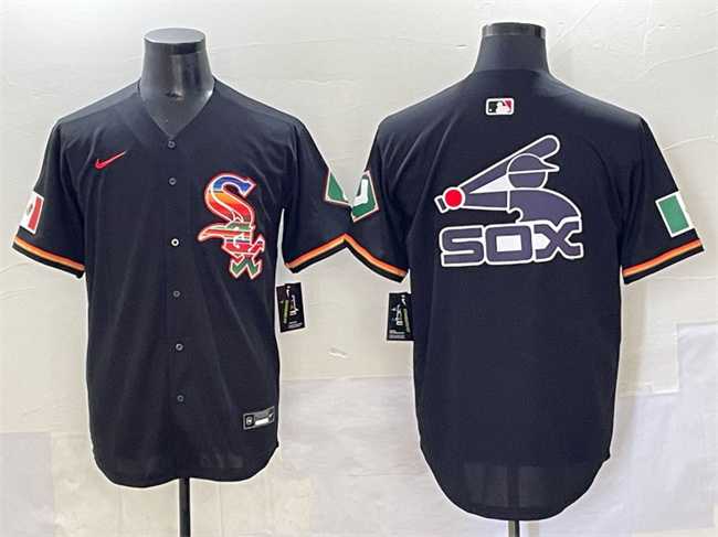 Mens Chicago White Sox Team Big Logo Black Mexico Limited Stitched Jersey->chicago white sox->MLB Jersey