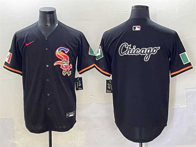 Mens Chicago White Sox Team Big Logo Black Mexico Limited Stitched Jersey->chicago white sox->MLB Jersey